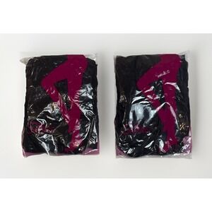 Silkies Women's Control Top Pantyhose 2 Pair Pack Jet Black XL Lot Of 2 Sealed